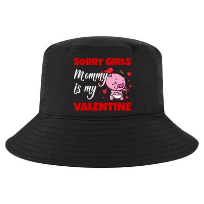 Sorry Ladies Mommy Is My Valentine Cute Pig Cupid Gift Cool Comfort Performance Bucket Hat