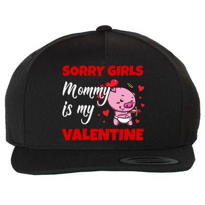 Sorry Ladies Mommy Is My Valentine Cute Pig Cupid Gift Wool Snapback Cap