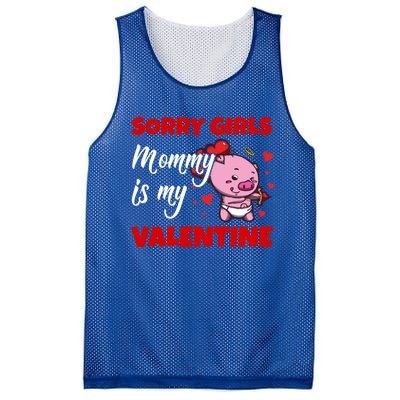 Sorry Ladies Mommy Is My Valentine Cute Pig Cupid Gift Mesh Reversible Basketball Jersey Tank