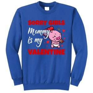 Sorry Ladies Mommy Is My Valentine Cute Pig Cupid Gift Tall Sweatshirt