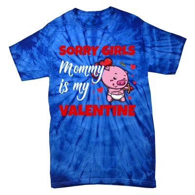 Sorry Ladies Mommy Is My Valentine Cute Pig Cupid Gift Tie-Dye T-Shirt