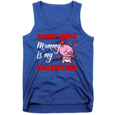 Sorry Ladies Mommy Is My Valentine Cute Pig Cupid Gift Tank Top