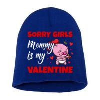 Sorry Ladies Mommy Is My Valentine Cute Pig Cupid Gift Short Acrylic Beanie