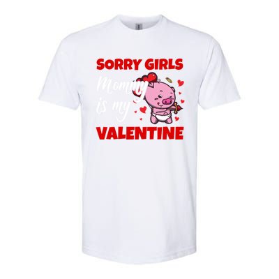 Sorry Ladies Mommy Is My Valentine Cute Pig Cupid Gift Softstyle® CVC T-Shirt