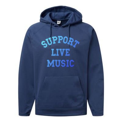 Support Live Music Musicians Concertgoers Music Lovers Great Gift Performance Fleece Hoodie