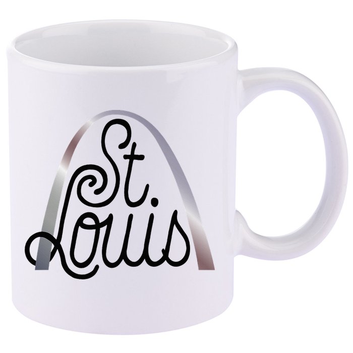 Saint Louis Missouri Souvenir Gateway Arch Traveler 11oz C Handle Ceramic Mug