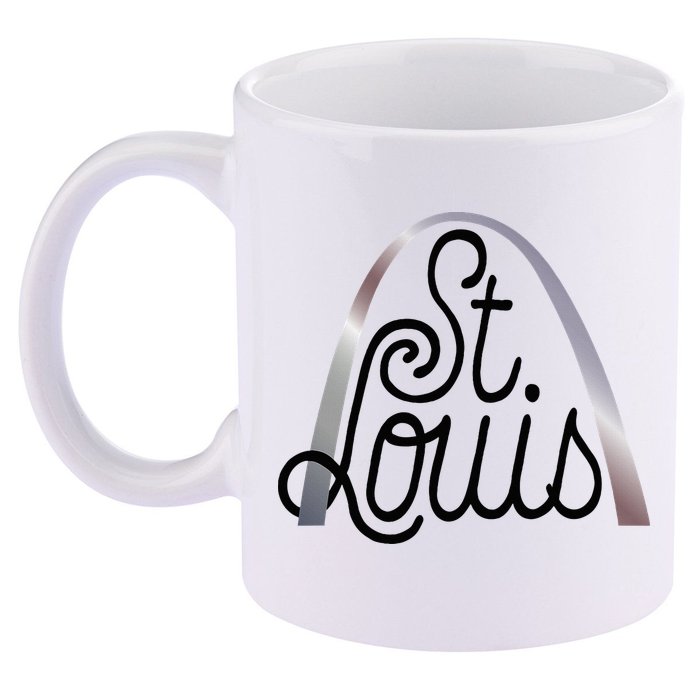 Saint Louis Missouri Souvenir Gateway Arch Traveler 11oz C Handle Ceramic Mug