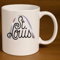 Saint Louis Missouri Souvenir Gateway Arch Traveler 11oz C Handle Ceramic Mug