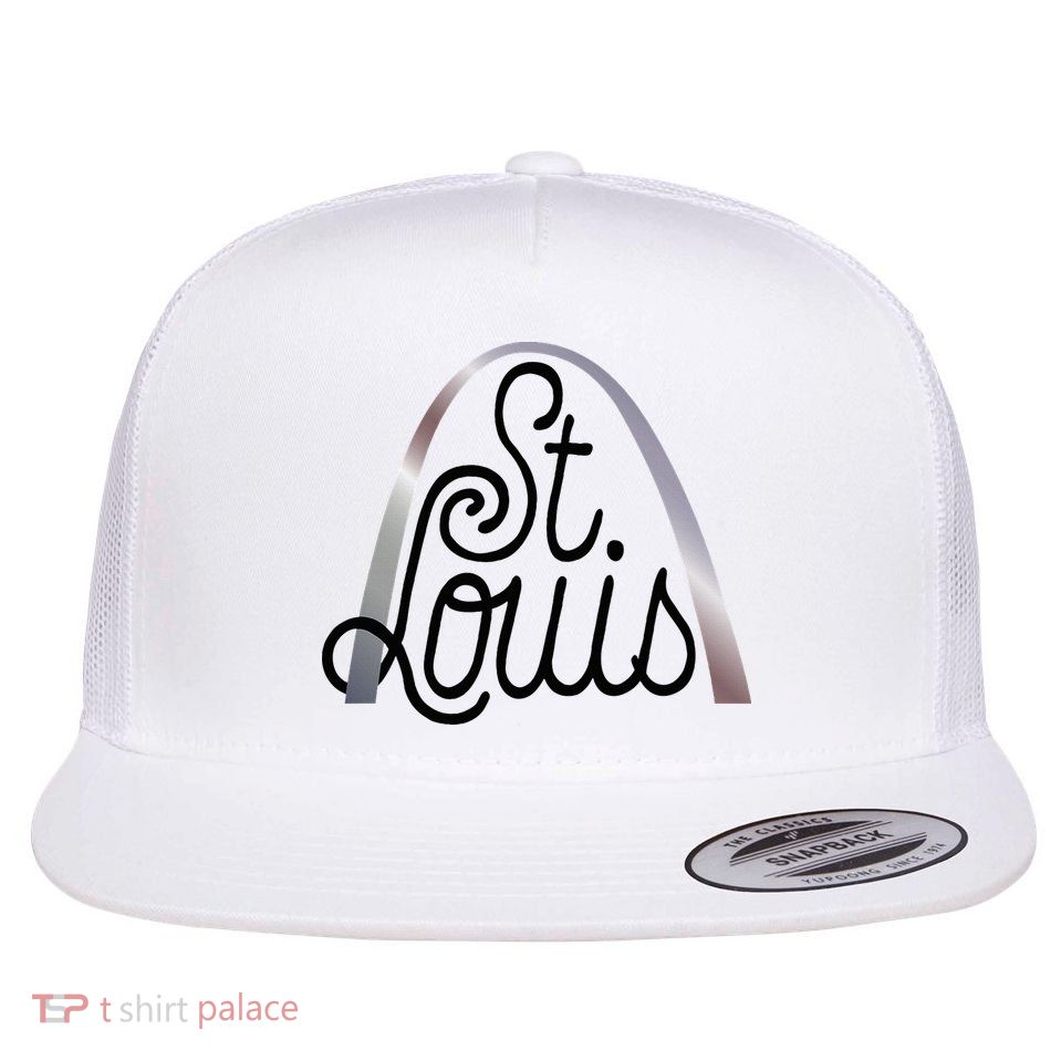 Saint Louis Missouri Souvenir Gateway Arch Traveler Flat Bill Trucker Hat