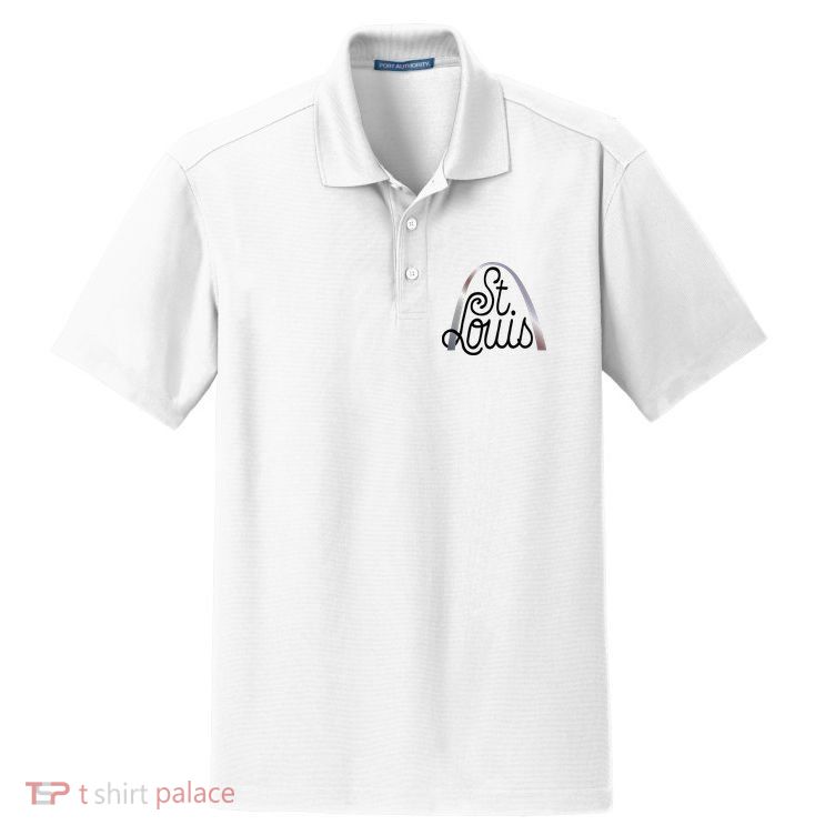 Saint Louis Missouri Souvenir Gateway Arch Traveler Dry Zone Grid Polo