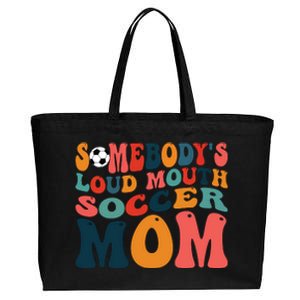 Somebodys Loud Mouth Soccer Mom Bball Mom Quotes Cotton Canvas Jumbo Tote