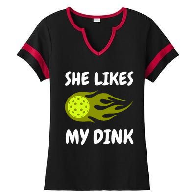 She Likes My Dink Pickleball Couple Matching Ladies Halftime Notch Neck Tee