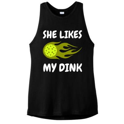 She Likes My Dink Pickleball Couple Matching Ladies PosiCharge Tri-Blend Wicking Tank