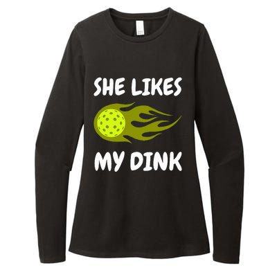 She Likes My Dink Pickleball Couple Matching Womens CVC Long Sleeve Shirt