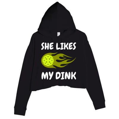 She Likes My Dink Pickleball Couple Matching Crop Fleece Hoodie