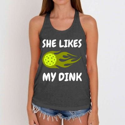 She Likes My Dink Pickleball Couple Matching Women's Knotted Racerback Tank