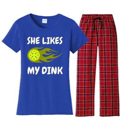 She Likes My Dink Pickleball Couple Matching Women's Flannel Pajama Set