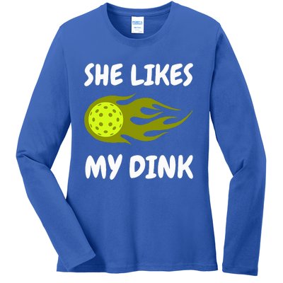 She Likes My Dink Pickleball Couple Matching Ladies Long Sleeve Shirt