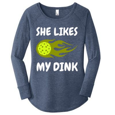 She Likes My Dink Pickleball Couple Matching Women's Perfect Tri Tunic Long Sleeve Shirt