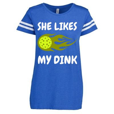 She Likes My Dink Pickleball Couple Matching Enza Ladies Jersey Football T-Shirt