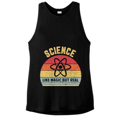 Science Like Magic But Real Funny Retro Science Teacher Ladies PosiCharge Tri-Blend Wicking Tank