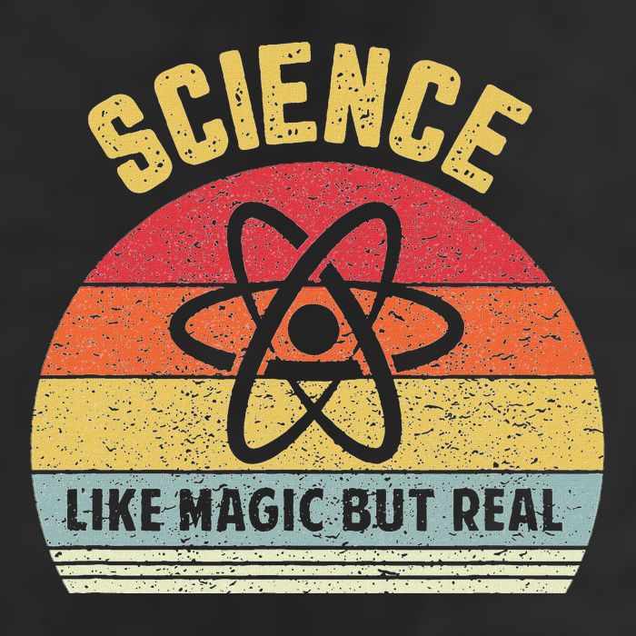 Science Like Magic But Real Funny Retro Science Teacher 7 Panel Mesh Trucker Snapback Hat
