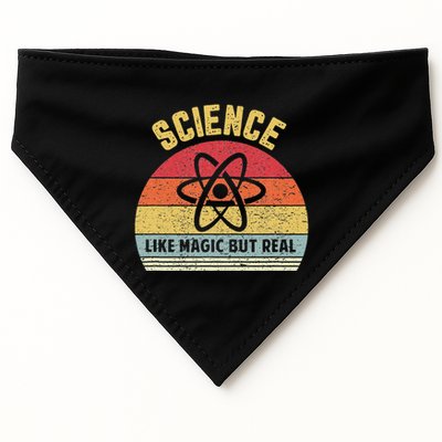 Science Like Magic But Real Funny Retro Science Teacher USA-Made Doggie Bandana