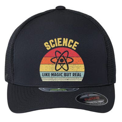 Science Like Magic But Real Funny Retro Science Teacher Flexfit Unipanel Trucker Cap