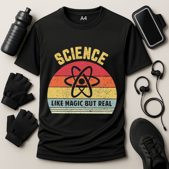 Science Like Magic But Real Funny Retro Science Teacher Performance Shirt