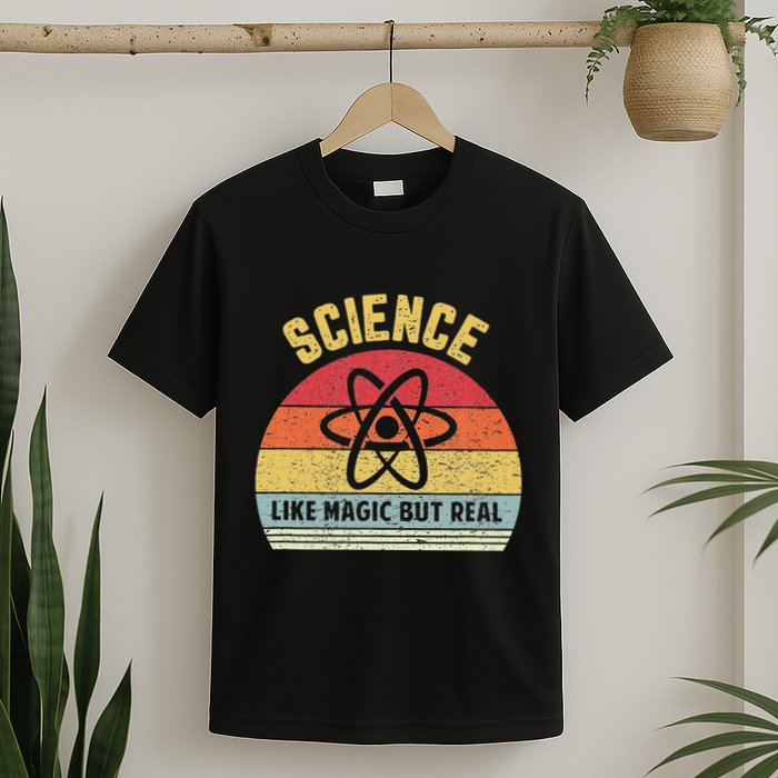 Science Like Magic But Real Funny Retro Science Teacher T-Shirt