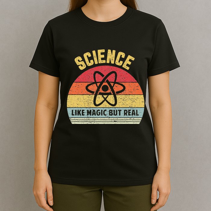 Science Like Magic But Real Funny Retro Science Teacher T-Shirt