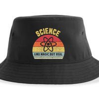 Science Like Magic But Real Funny Retro Science Teacher Sustainable Bucket Hat