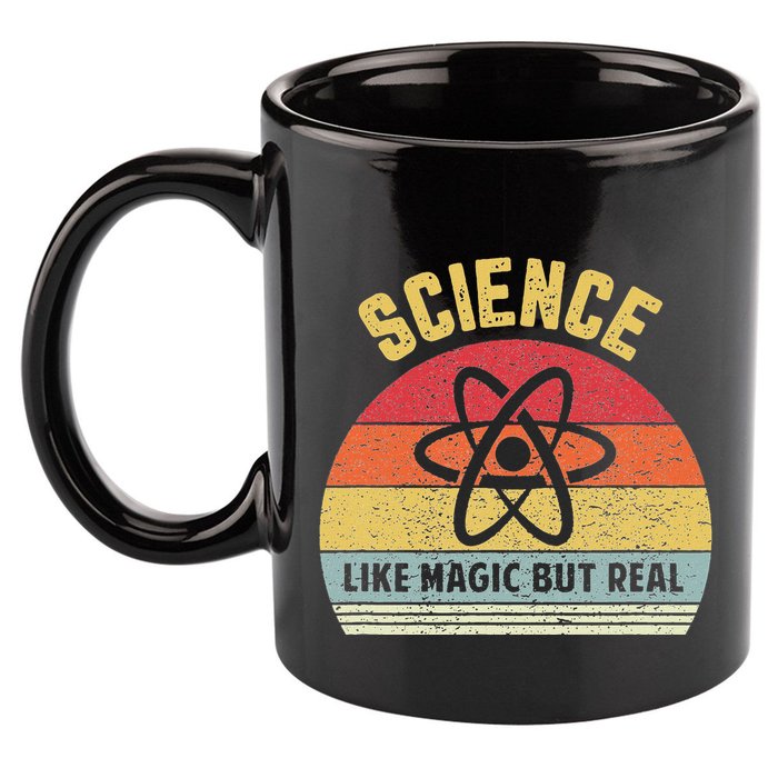 Science Like Magic But Real Funny Retro Science Teacher 11oz C Handle Ceramic Mug