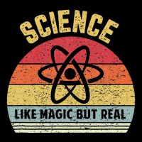 Science Like Magic But Real Funny Retro Science Teacher Drawstring Bag