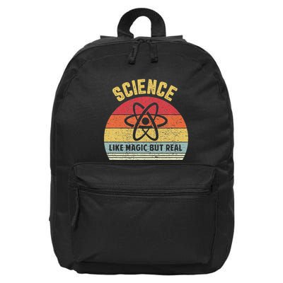 Science Like Magic But Real Funny Retro Science Teacher 16 in Basic Backpack