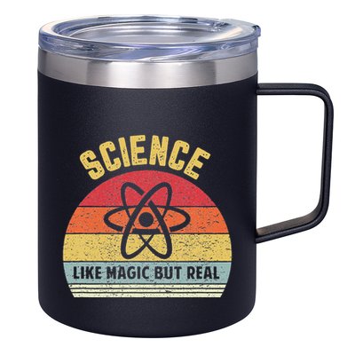 Science Like Magic But Real Funny Retro Science Teacher 12oz Stainless Steel Coffee Mug