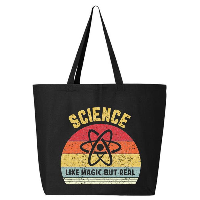 Science Like Magic But Real Funny Retro Science Teacher 25L Jumbo Tote
