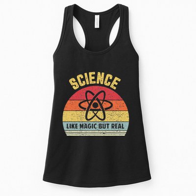 Science Like Magic But Real Funny Retro Science Teacher Womens Tank Top