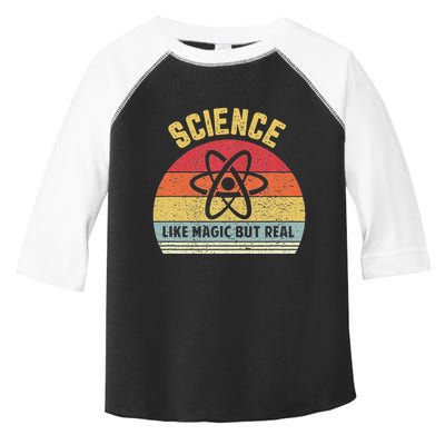 Science Like Magic But Real Funny Retro Science Teacher Toddler Fine Jersey T-Shirt