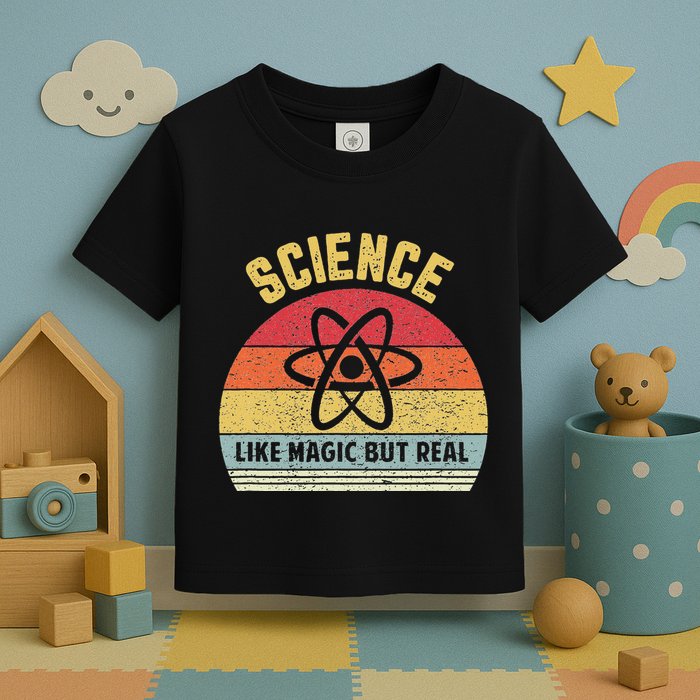 Science Like Magic But Real Funny Retro Science Teacher Toddler T-Shirt