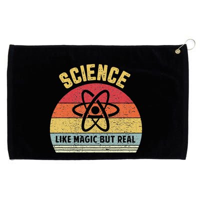 Science Like Magic But Real Funny Retro Science Teacher Grommeted Golf Towel