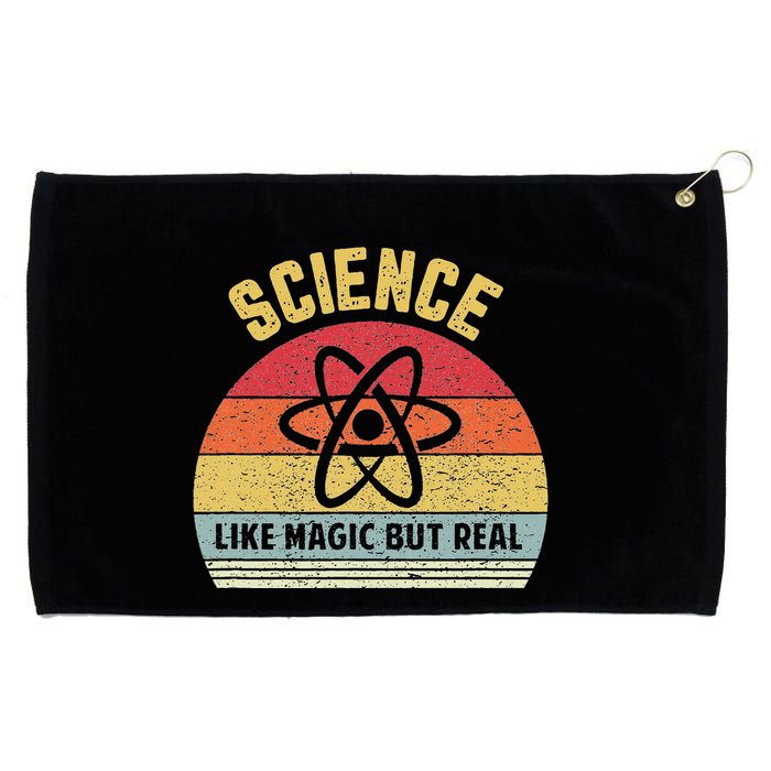 Science Like Magic But Real Funny Retro Science Teacher Grommeted Golf Towel