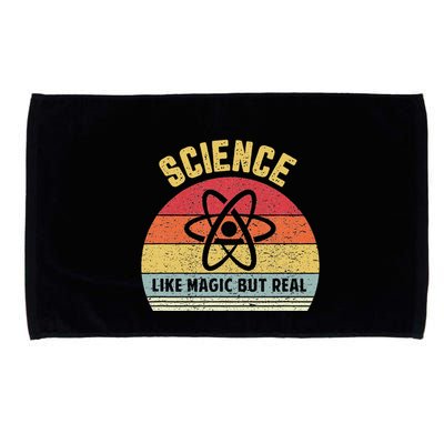 Science Like Magic But Real Funny Retro Science Teacher Microfiber Hand Towel