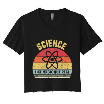 Science Like Magic But Real Funny Retro Science Teacher Crop Top