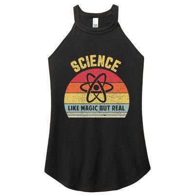 Science Like Magic But Real Funny Retro Science Teacher Women's Perfect Tri Rocker Tank