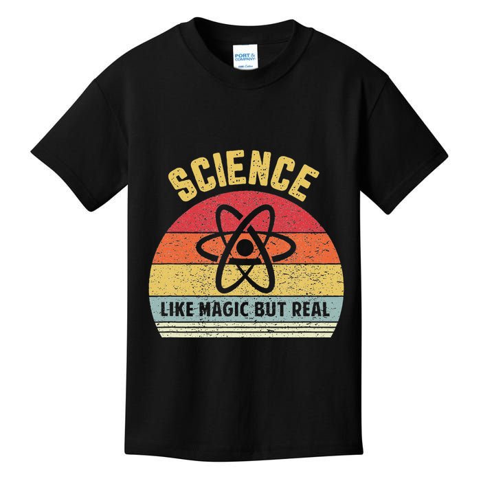 Science Like Magic But Real Funny Retro Science Teacher Kids T-Shirt
