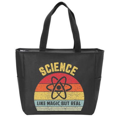 Science Like Magic But Real Funny Retro Science Teacher Zip Tote Bag