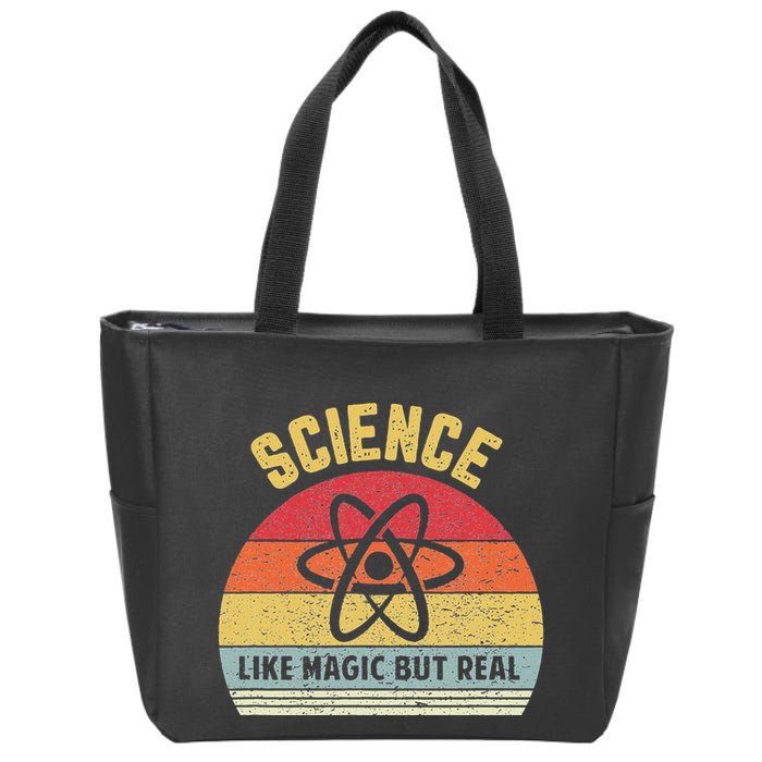 Science Like Magic But Real Funny Retro Science Teacher Zip Tote Bag