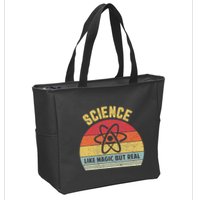Science Like Magic But Real Funny Retro Science Teacher Zip Tote Bag