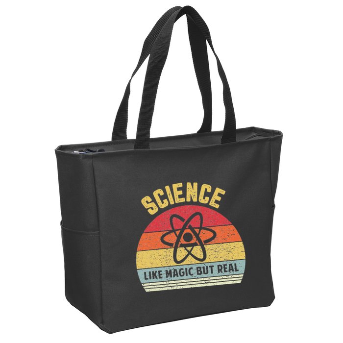 Science Like Magic But Real Funny Retro Science Teacher Zip Tote Bag